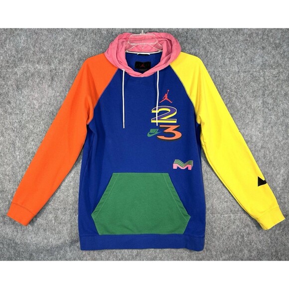 Nike Air Jordan Hoodie Men's Large Colorblock Sweatshirt CV7967-495 - Picture 1 of 13